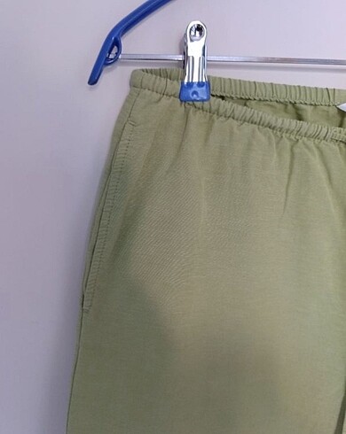 s Beden H&M Yeşil Keten Pantolon