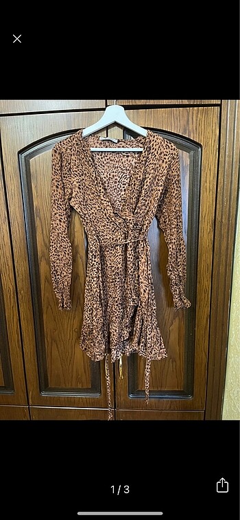 Leopar desenli elbise