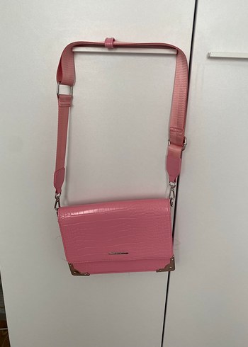 Pembe Deri Krokodil Desenli Kadın Çanta