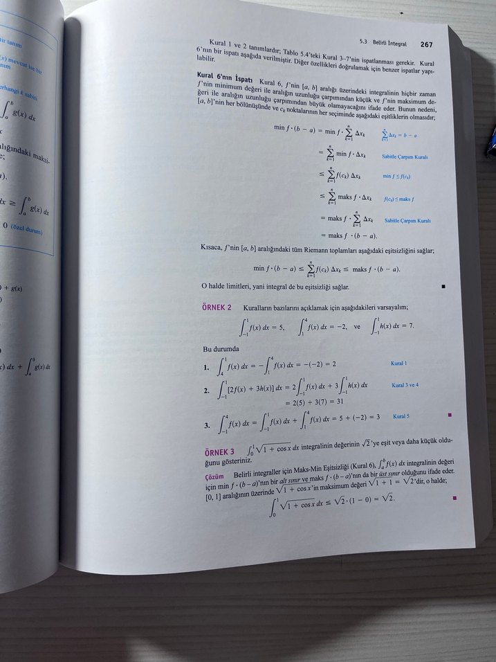 Thomas Kalkülüs Cilt 1 - Mustafa Bayram - Görsel 3