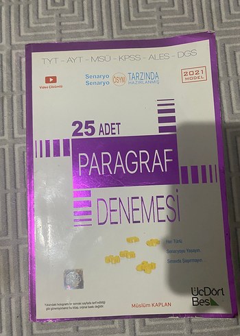 25 Adet Paragraf Denemesi Sınav Hazırlık Kitabı