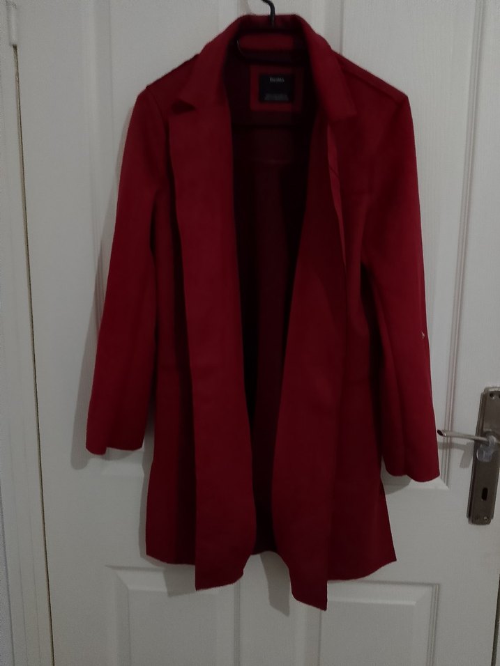 Bordo Süet Midi Kadın Ceket - Görsel 2