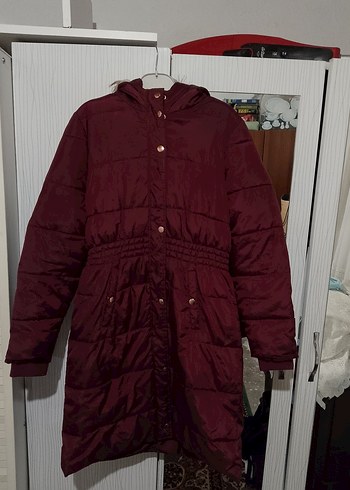 Bordo Kadın Uzun Kışlık Mont - Görsel 2