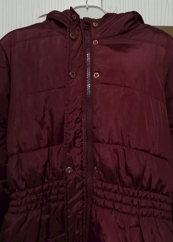 Bordo Kadın Uzun Kışlık Mont - Görsel 4