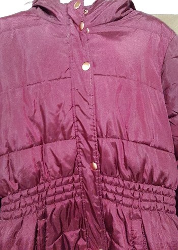 Bordo Kadın Uzun Kışlık Mont - Görsel 5