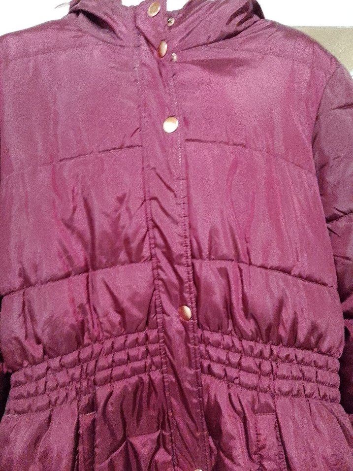 Bordo Kadın Uzun Kışlık Mont - Görsel 5