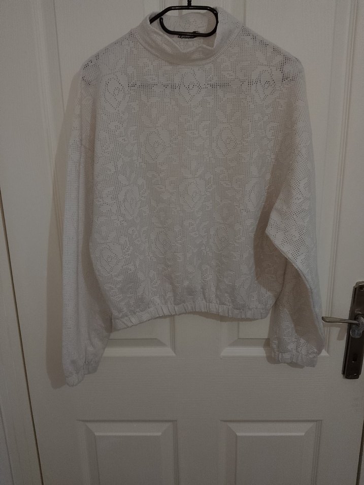 Nakışlı Bohem Gri Midi Triko Kazak - Görsel 2