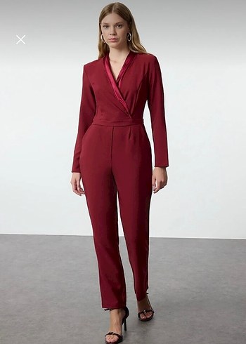 Trendyol & Milla Bordo Kadın Uzun Kollu Tulum