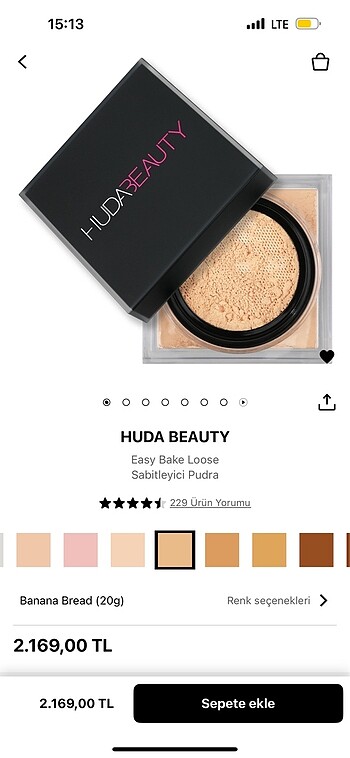 Huda beauty Easy bake loose sabitleyici pudra