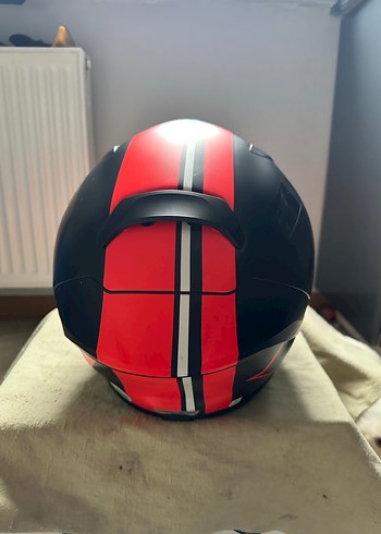 Kırmızı Baskılı Biker Motosiklet Kaskı - Görsel 3