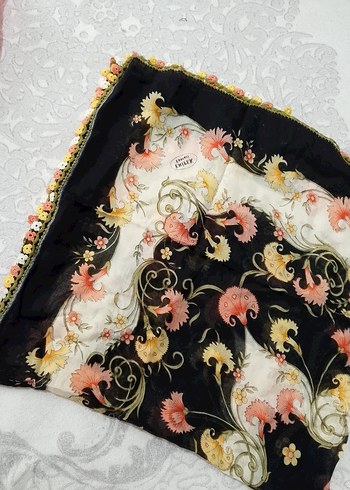 Düğmeli Çok Renkli Bohem Kadın Şal - Görsel 2