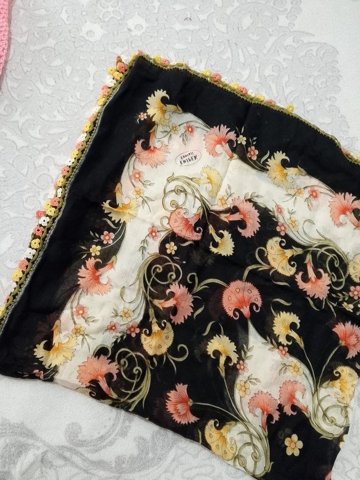 Düğmeli Çok Renkli Bohem Kadın Şal - Görsel 2