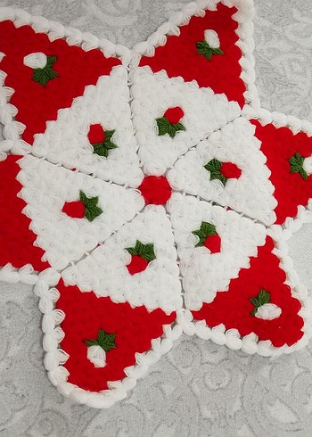 Mor Beyaz Çiçek Desenli Örgü Lif - Görsel 6