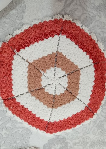 Mor Beyaz Çiçek Desenli Örgü Lif - Görsel 9