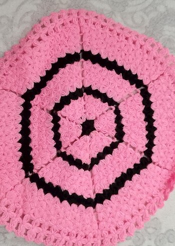 Mor Beyaz Çiçek Desenli Örgü Lif - Görsel 4