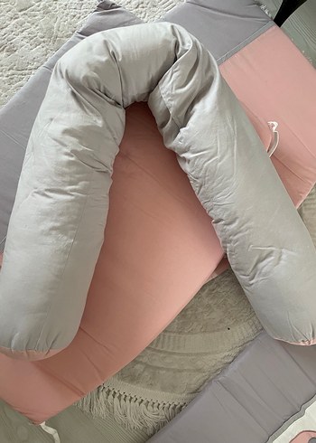  Beden Renk Pembe Gri Baskılı Çocuk Beşik Kenar Korumalığı
