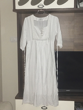 m Beden Beyaz uzun elbise