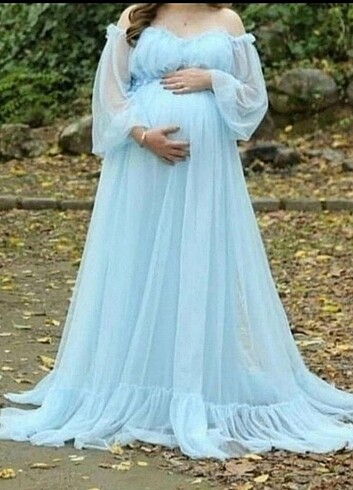 Diğer Mavi hamile elbise