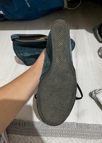 39 Beden Mavi Süet Kadın Dolgu Topuklu Bot