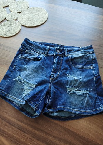 36 Beden Kadın Mavi Kısa Denim Şort