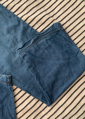 26 Beden lacivert Renk Geniş Kesim Midi Kot Pantolon