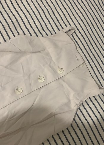 s Beden ten rengi Renk Düğmeli, Askılı Bej Midi Elbise