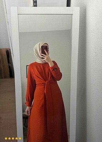 m Beden turuncu Renk Elbise