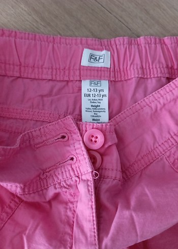 Düğmeli Pembe Keten Mini Şort - Görsel 3