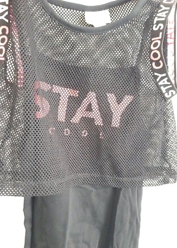 Kız Çocuk Siyah Straplez Fileli Atlet - Görsel 3