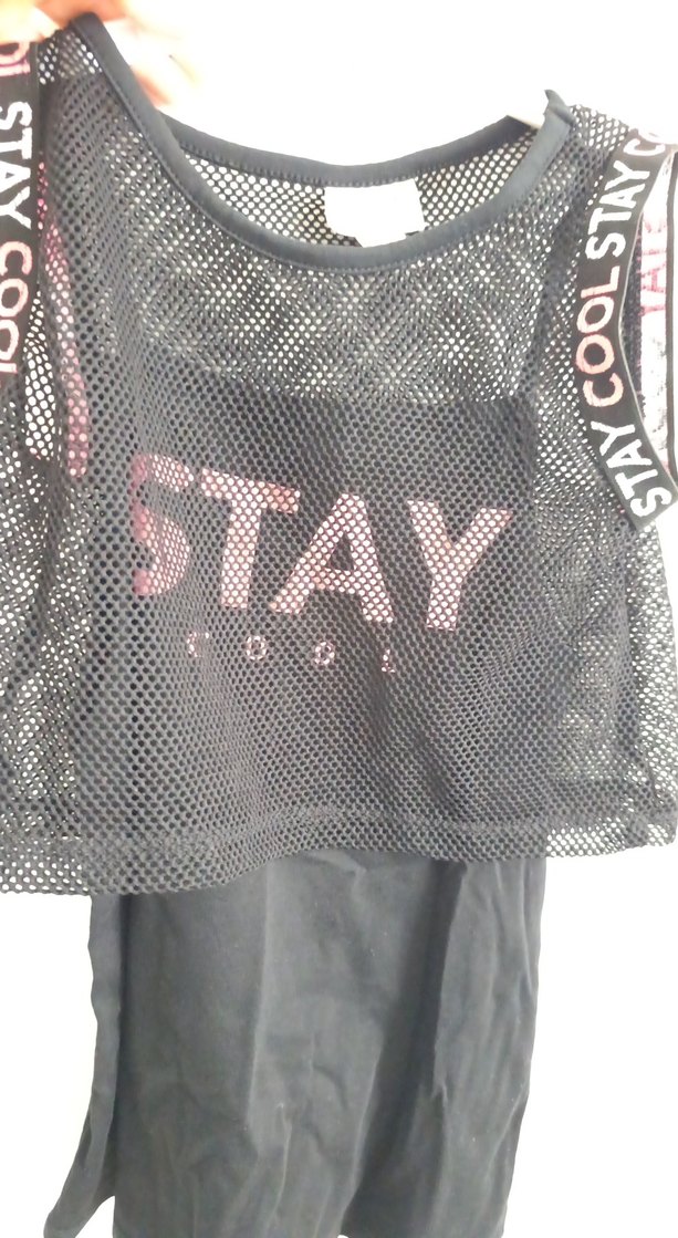 Kız Çocuk Siyah Straplez Fileli Atlet - Görsel 3