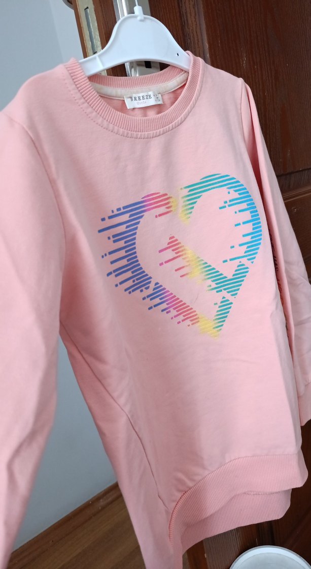 Kız Çocuk Pembe Uzun Kollu Baskılı Sweatshirt - Görsel 3