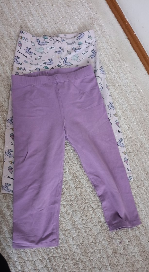Kız Çocuk Mor Pamuklu Tayt 2li - Görsel 2