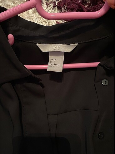 H&M Siyah saten yumuşak gömlek