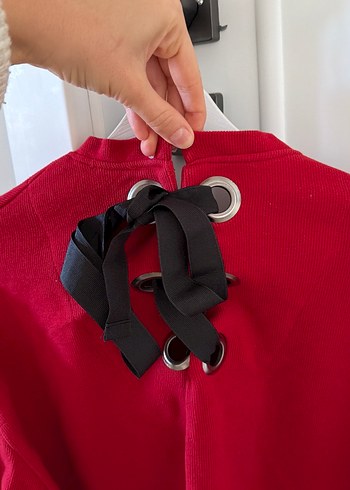 s Beden kırmızı Renk Kırmızı Kurdeleli Sweatshirt