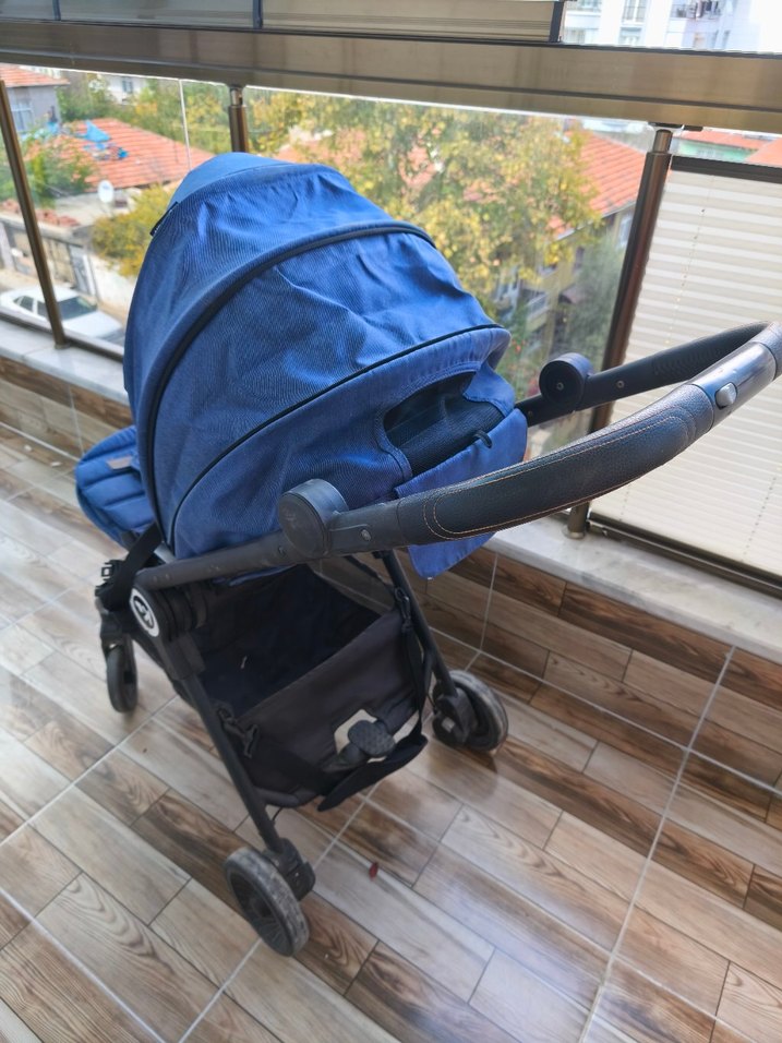 Koyu Mavi Bebek Arabası - Görsel 2