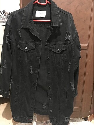 Oversize siyah jean ceket