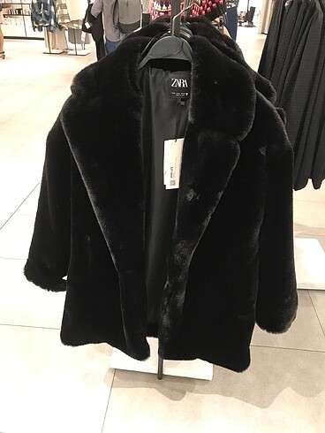 xs Beden siyah Renk Zara siyah kürk