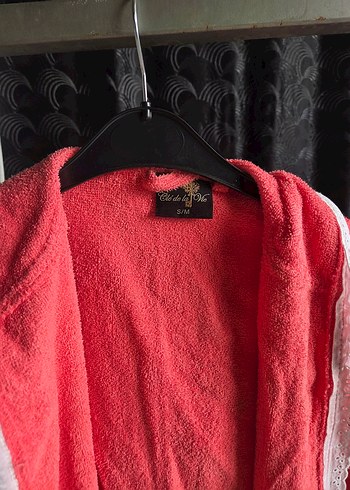 Kadın Kırmızı Uzun Kollu Rahat Bornoz - Görsel 2
