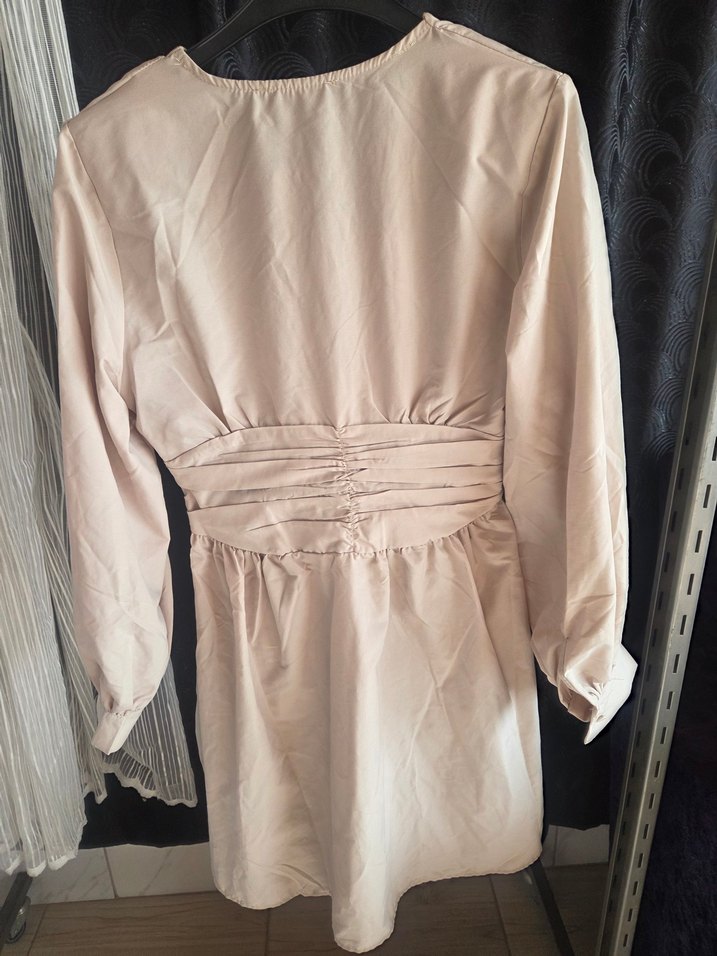 Parisian Stil Bej Elbise - Görsel 3