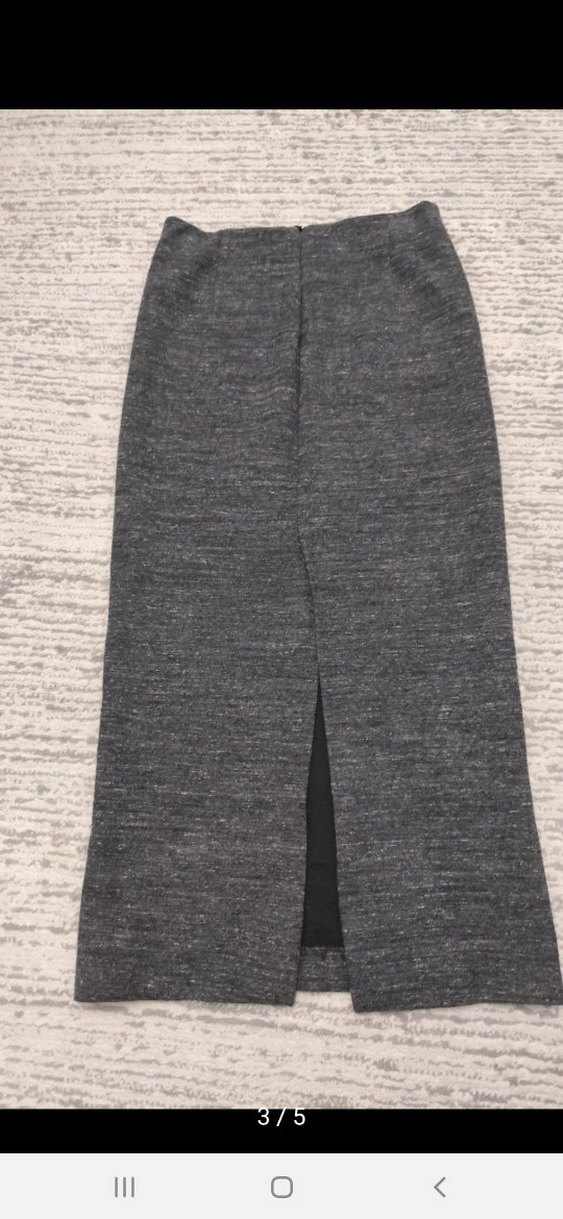 Kadın Gri Uzun Kalem Etek - Görsel 3