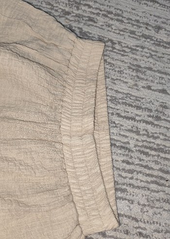 Bej Kadın Keten Mini Şort - Görsel 6