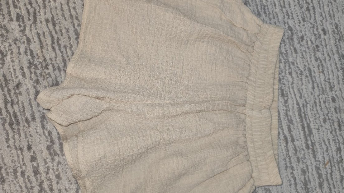 Bej Kadın Keten Mini Şort - Görsel 3