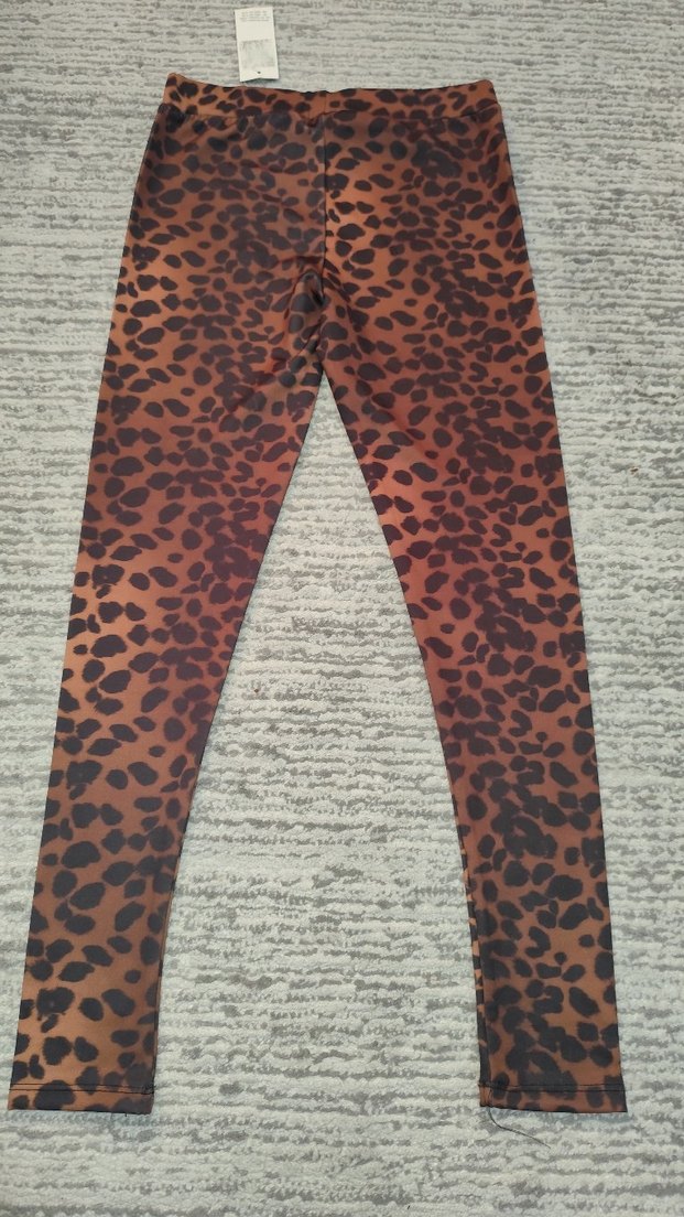 Kahverengi Leopar Desenli Kadın Tayt - Görsel 3