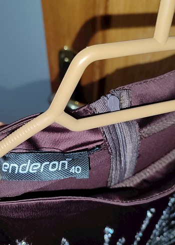 Mor Uzun Kollu Payetli Gece Elbisesi - Görsel 7