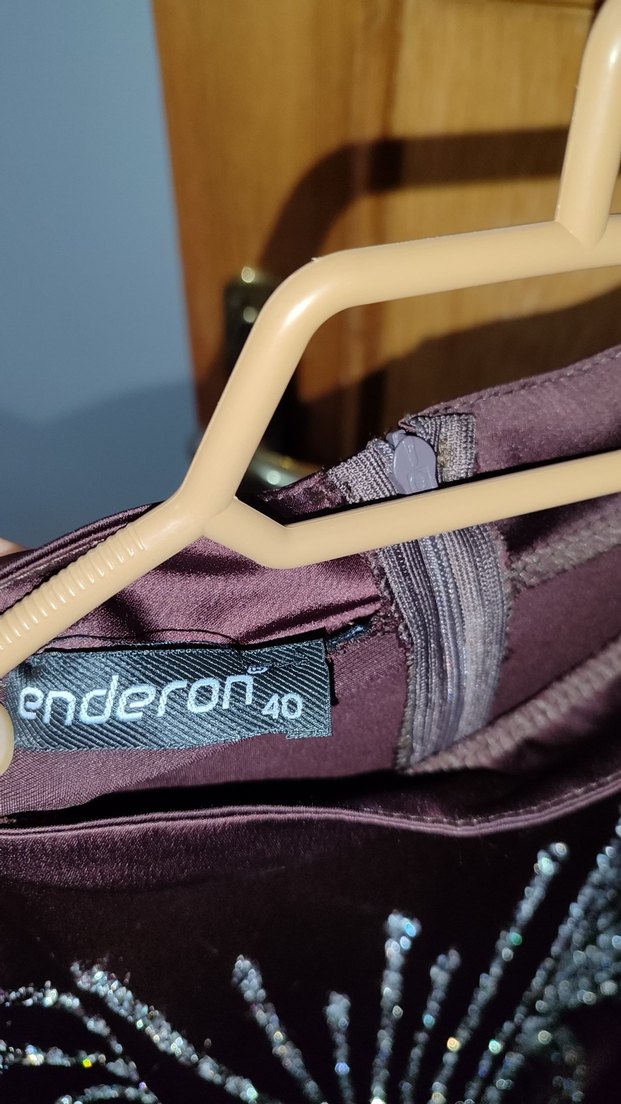 Mor Uzun Kollu Payetli Gece Elbisesi - Görsel 2