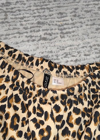 H&M H&M Kahverengi Leopar Desenli Uzun Kollu Bluz