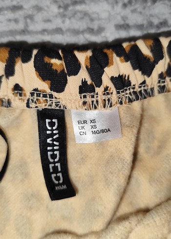 xs Beden kahverengi Renk H&M Kahverengi Leopar Desenli Uzun Kollu Bluz