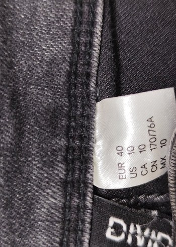 H&M Marka Diz Yırtık Detaylı Gri Kadın Denim Pantolon - Görsel 5