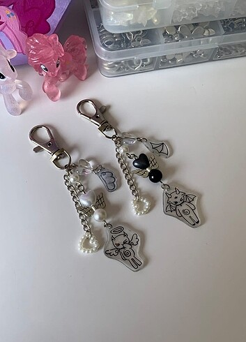 angel&devil matching keychain