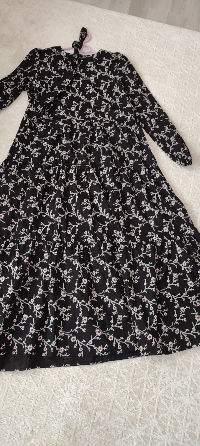 Diger Siyah Uzun Kollu Uzun Elbise - Görsel 2